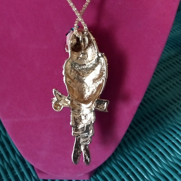 Parrot Rhinestone Betsey Johnson Necklace - Picture 5 of 5